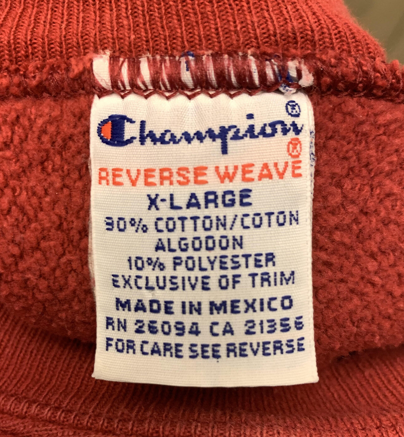 Vintage Champion Reverse Weave Collegiate Spell Out Red Crewneck
